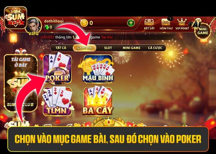 Các bước tham gia Poker Sumclub
