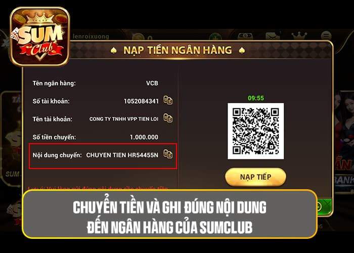 Chuyển tiền đến ngân hàng thụ hưởng của Sumclub Chuyển tiền đến ngân hàng thụ hưởng của Sumclub