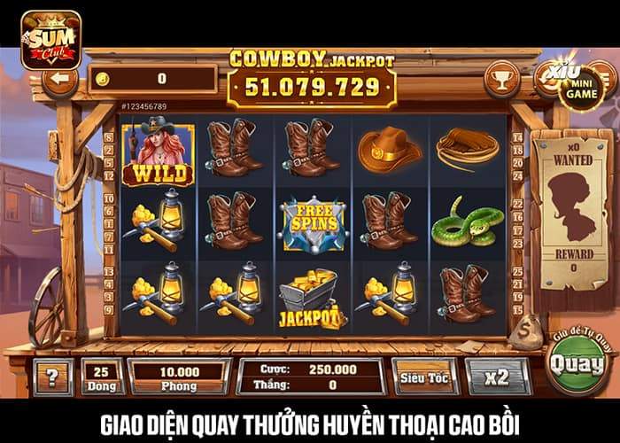 Giao diện quay thưởng Huyền Thoại Cao Bồi Giao diện quay thưởng Huyền Thoại Cao Bồi
